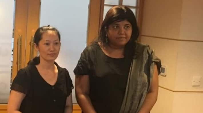 Bùi Thị Kim Phượng và Bà Anurima Bhargava, Uỷ Viên của Uỷ Hội Tự Do Tôn Giáo Quốc Tế của Hoa Kỳ, ngày 18/9/2019 tại Sài Gòn.