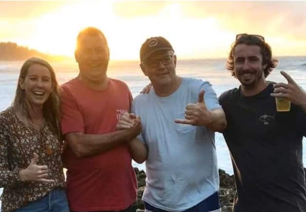 Australian tourists said they snapped this picture with Scott Morrison in Hawaii earlier this week, posting it to Instagram. Twitter: @Ben_Downie