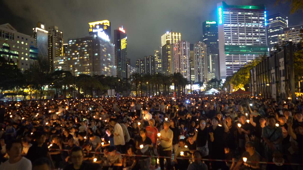 Over 180,000 people gathered in the Hong Kong suburb of Causeway Bay, in a moving vigil for the lives lost on 4 June 1989.