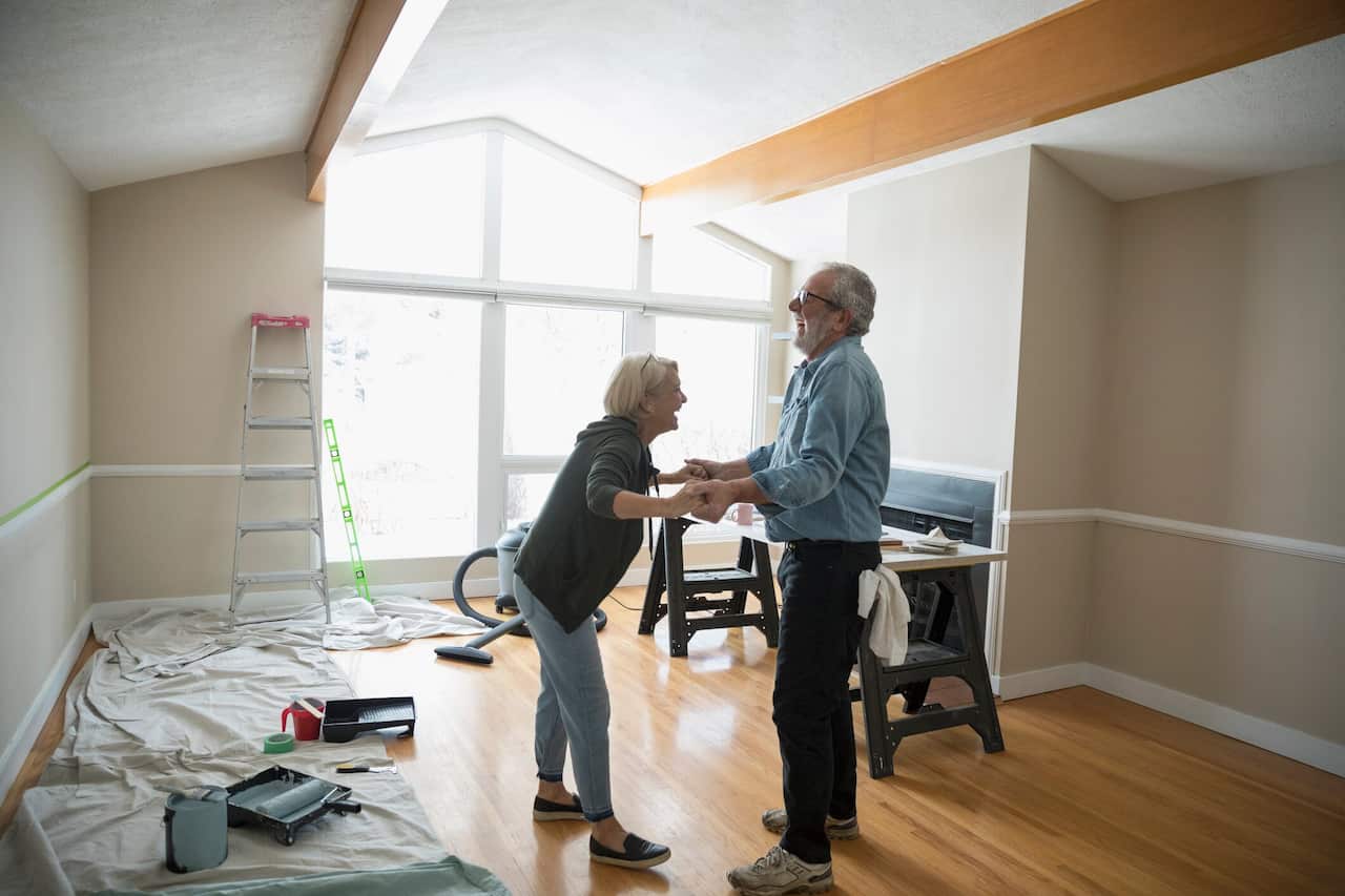 Senior couple in house