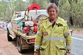 Ray Reeves, a volunteer with the West Gidgegannup fire brigade, has been fighting the fire since it began on Monday. 