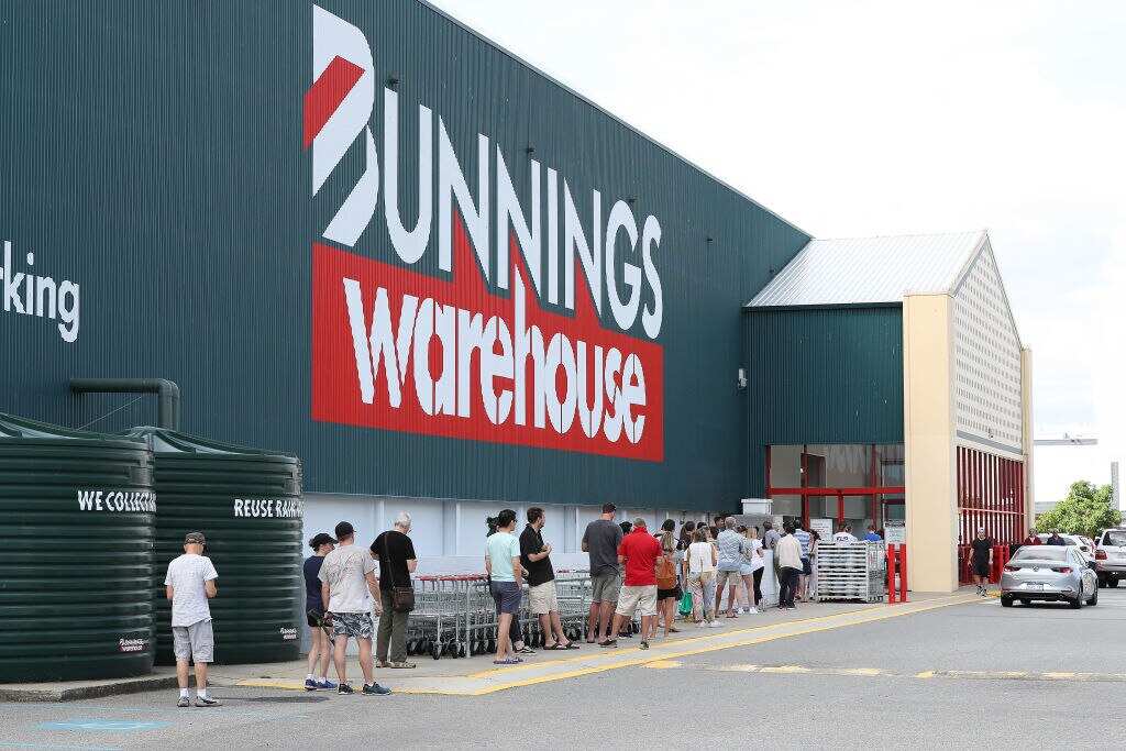 Australians lining up outside a Bunnings Warehouse