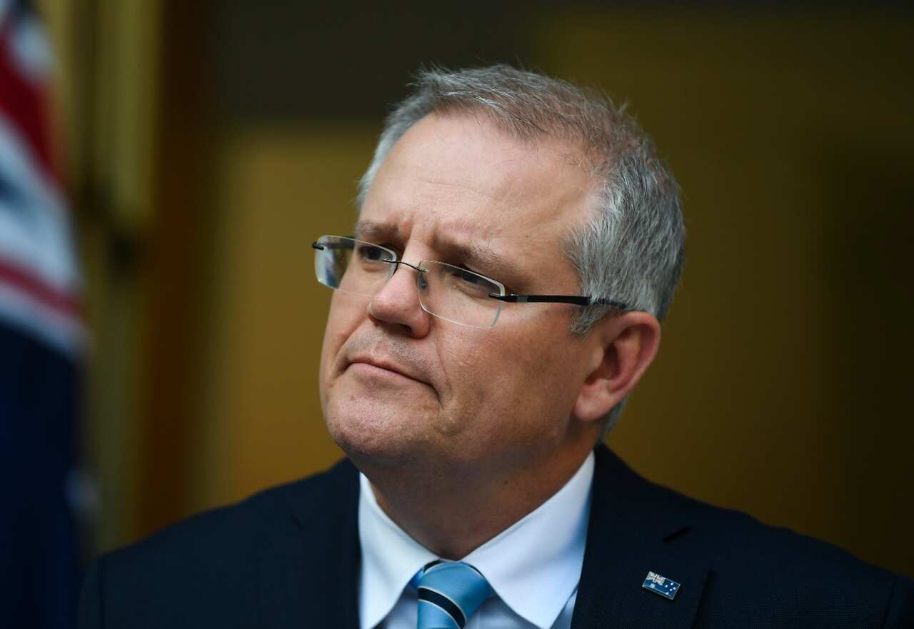 Australian Prime Minister Scott Morrison speaks to the media during a press conference at Parliament House in Canberra, Sunday, August 26, 2018.
