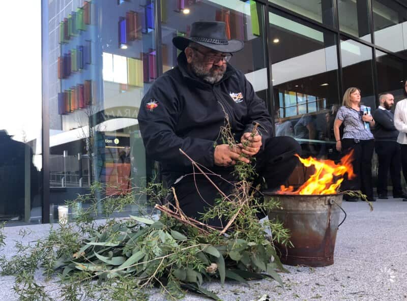 Brendan Kerin performs Welcome to Country and Smoking ceremonies.