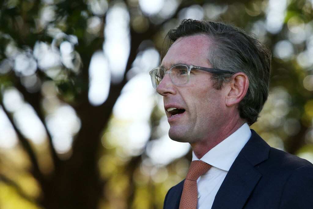 NSW Premier Dominic Perrottet speaks during a press conference at Government House on 6 October, 2021 in Sydney.