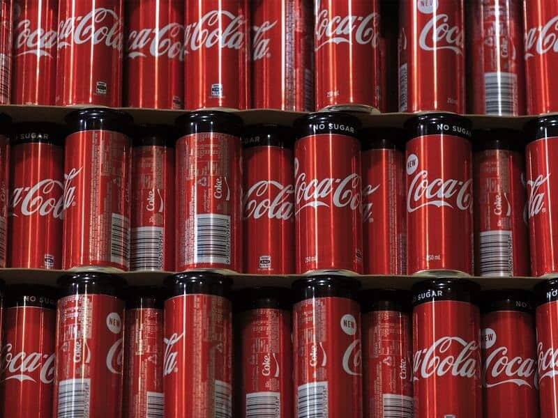Cans of Coca Cola No Sugar