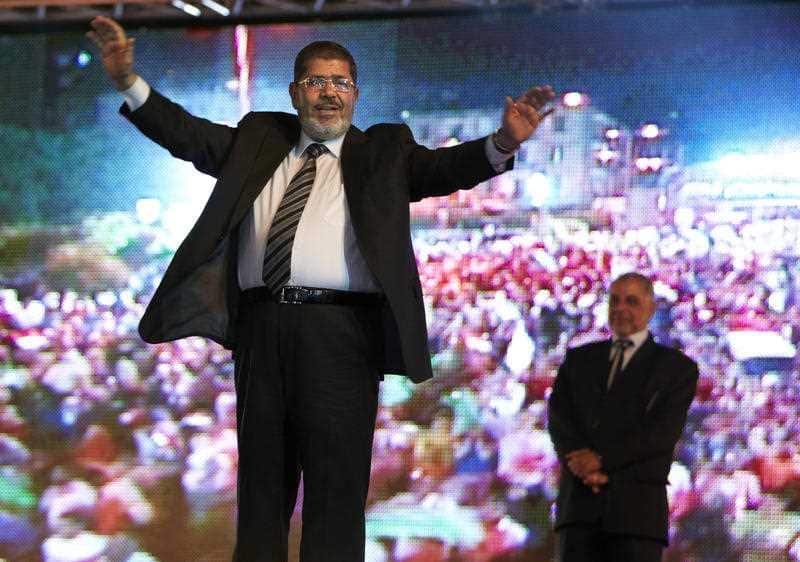 Mohammed Morsi holds a rally in Cairo, Egypt, 2012.