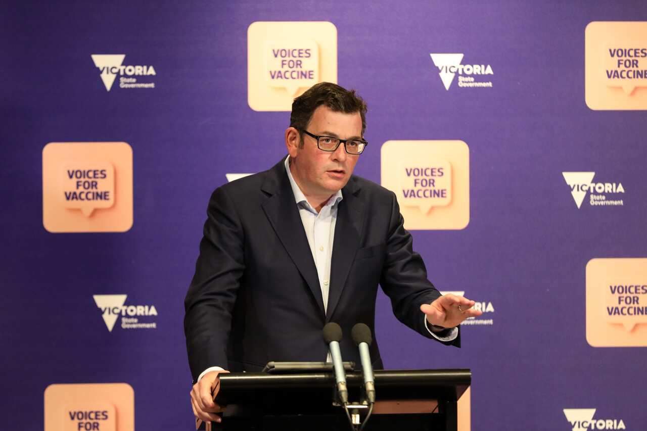 Victorian Premier Daniel Andrew speaks to the media during a press conference in Melbourne, Wednesday, September 1, 2021. 