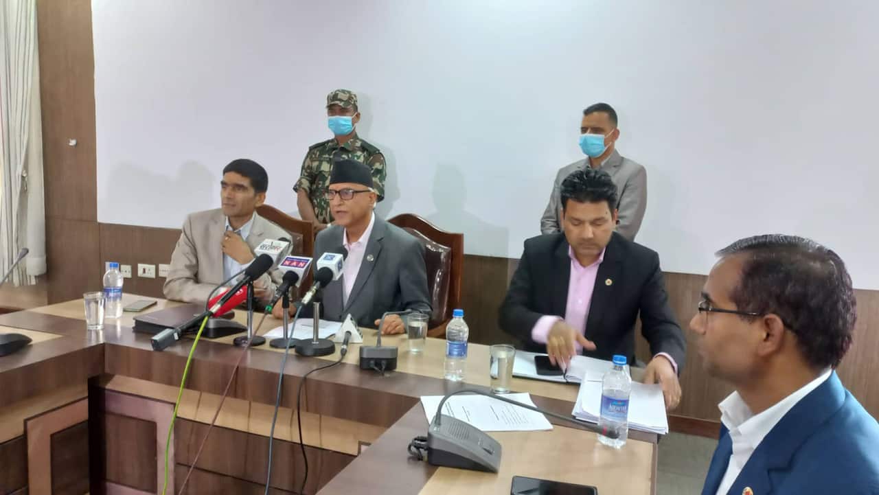 Dilendra Prasad Badu announcing price cut in petrolium products..