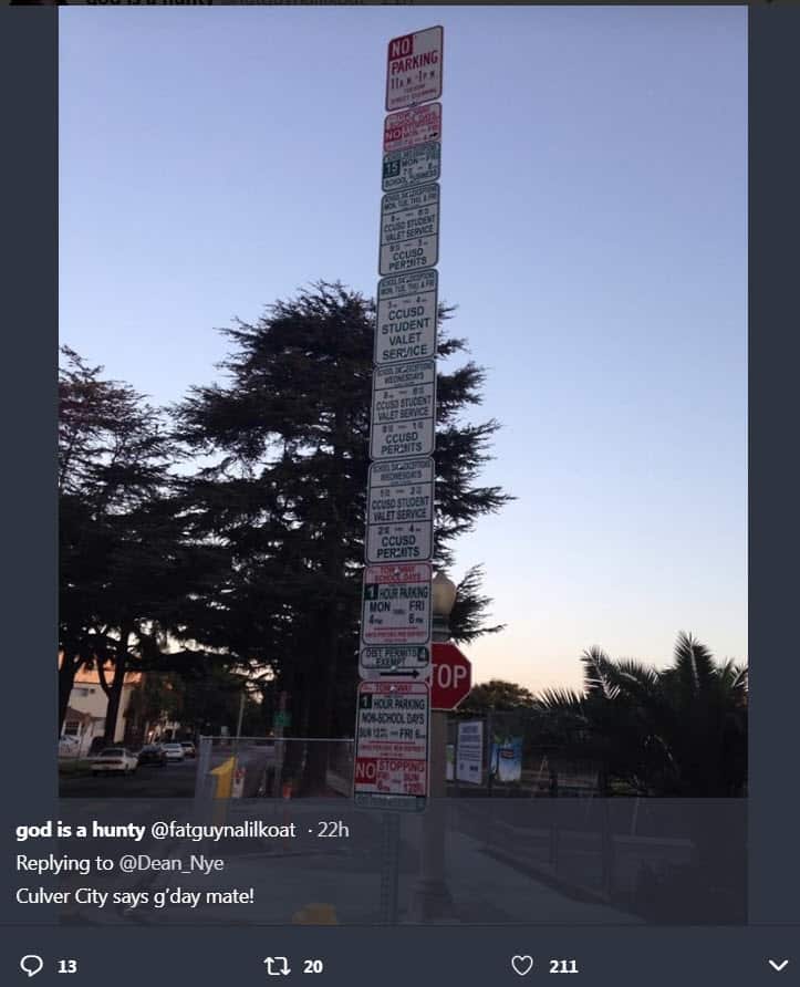 Traffic sign in California