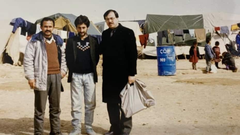 Elias Shamoon in the refugee camp in Turkey.