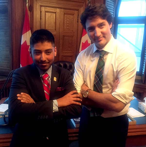 Prabjote with Justin Trudeau 