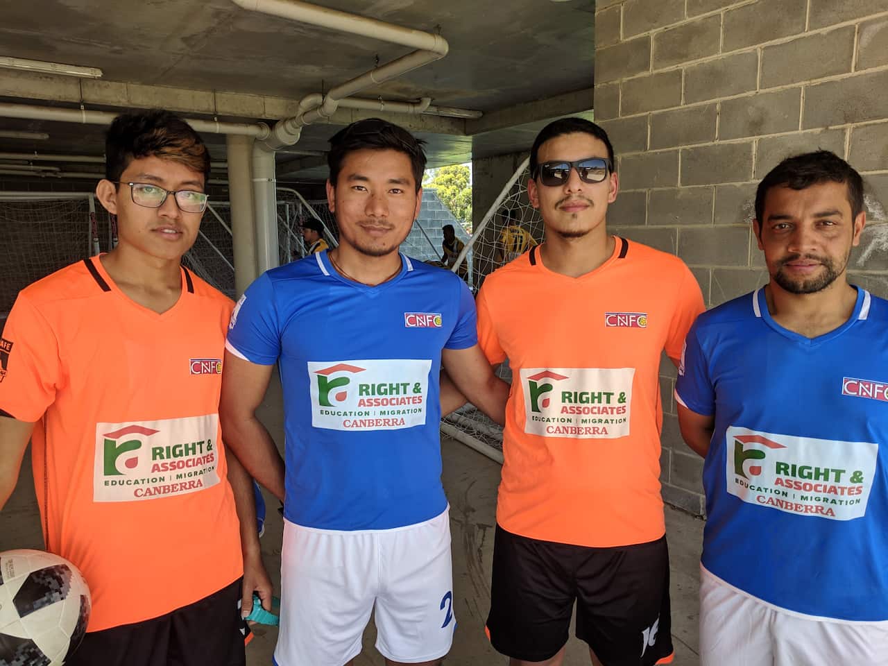 Canberra Nepalese Football Club captain Nirajan Pradhan (2nd from right) with his team mates spoke to SBS Nepali.