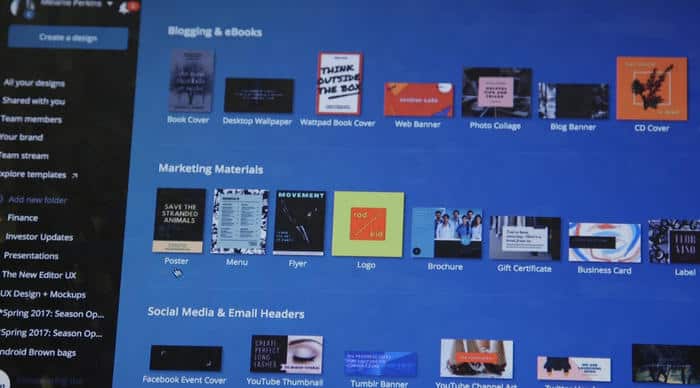Canva templates.