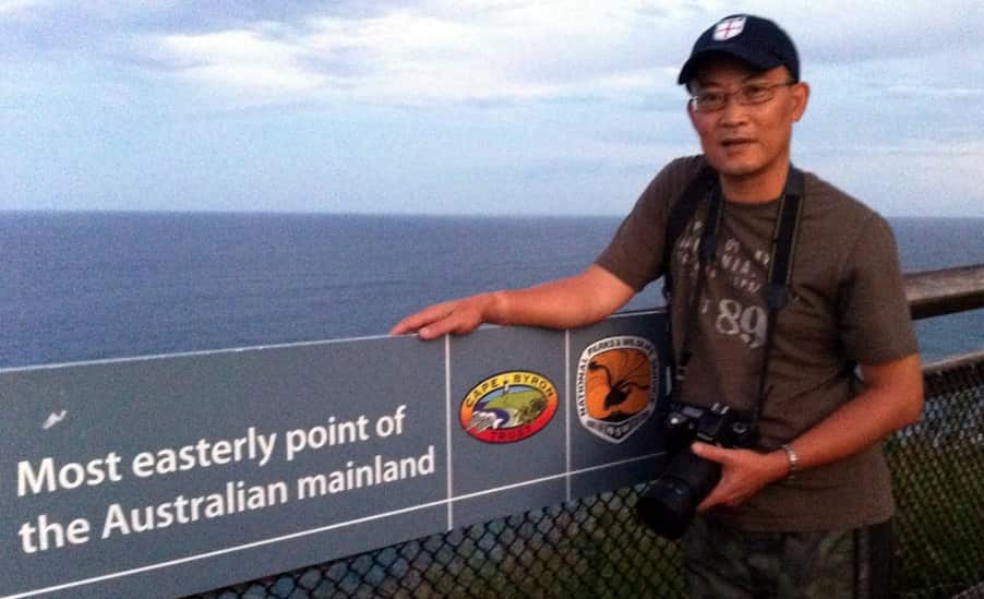 Tác giả tại Cape Byron, điểm cực Đông của nước Úc