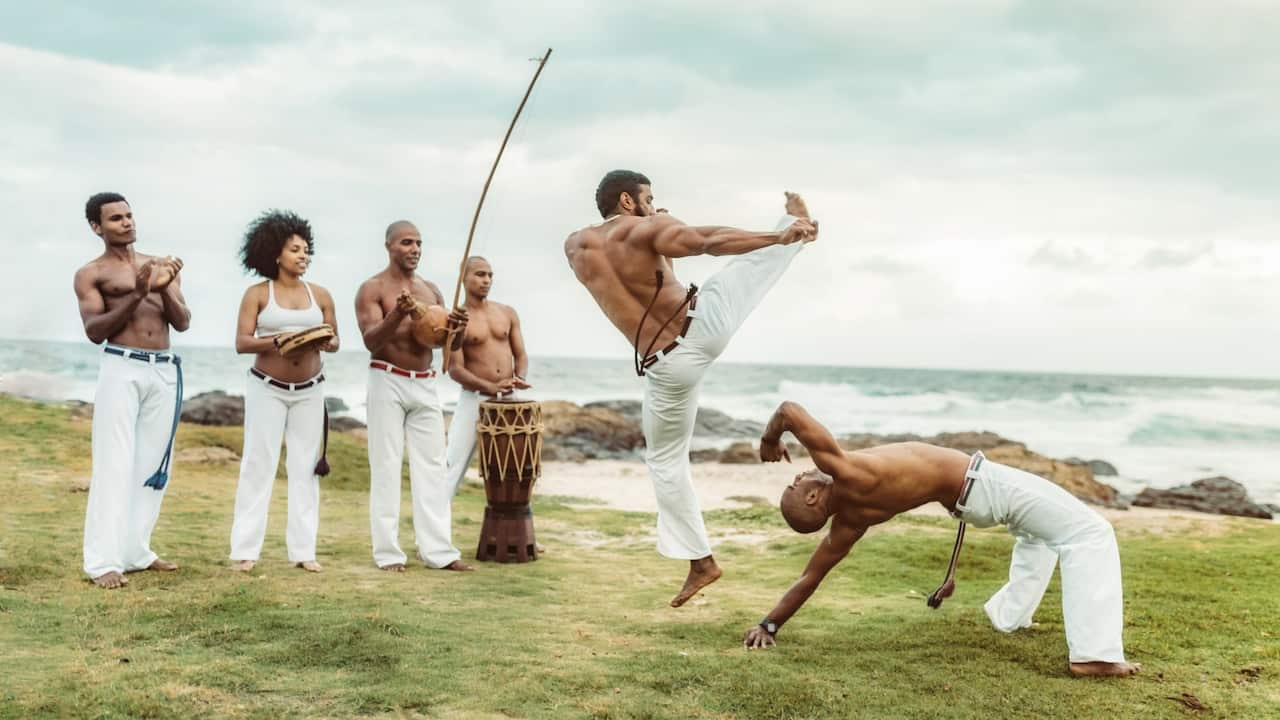 Capoeira at the beach in Salvador, Brazil