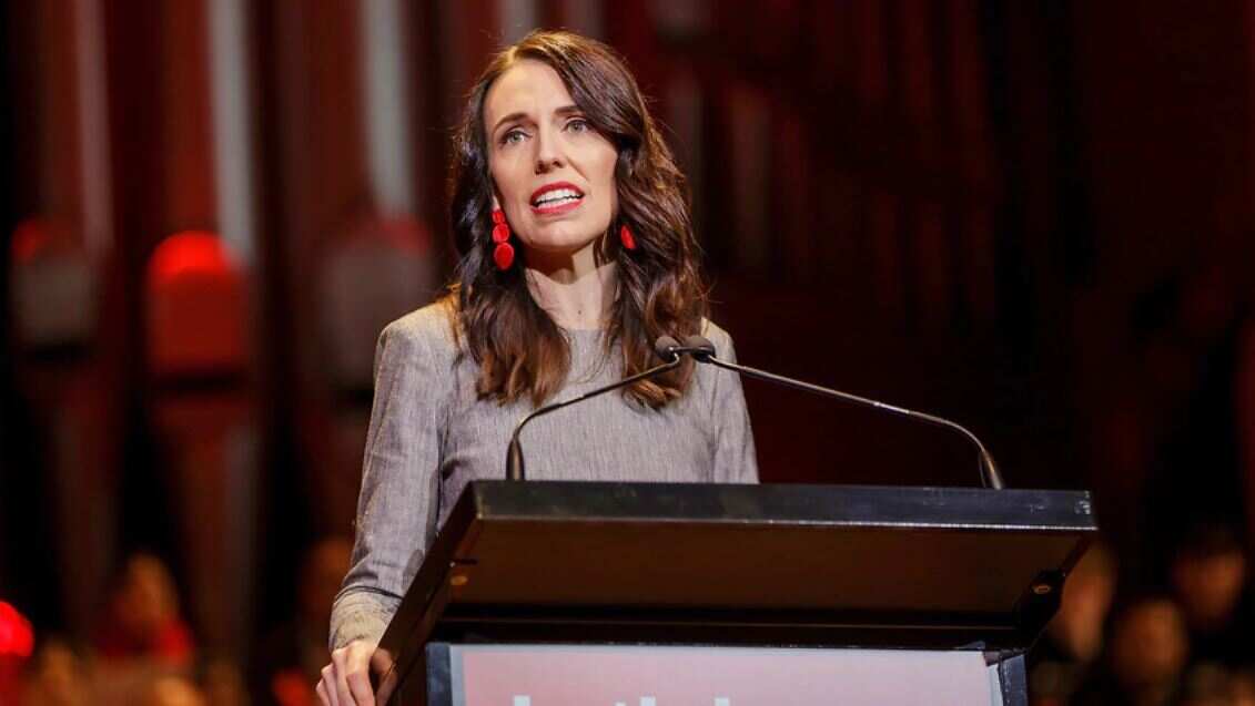 New Zealand Prime Minister Jacinda Ardern speaking at the Labour Party campaign launch in Auckland, New Zealand, Saturday 8 August.
