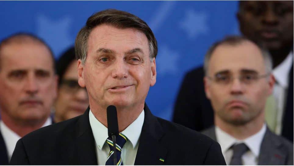 Brazil's President Jair Bolsonaro speaks during a press conference on the resignation of Justice Minister Sergio Moro