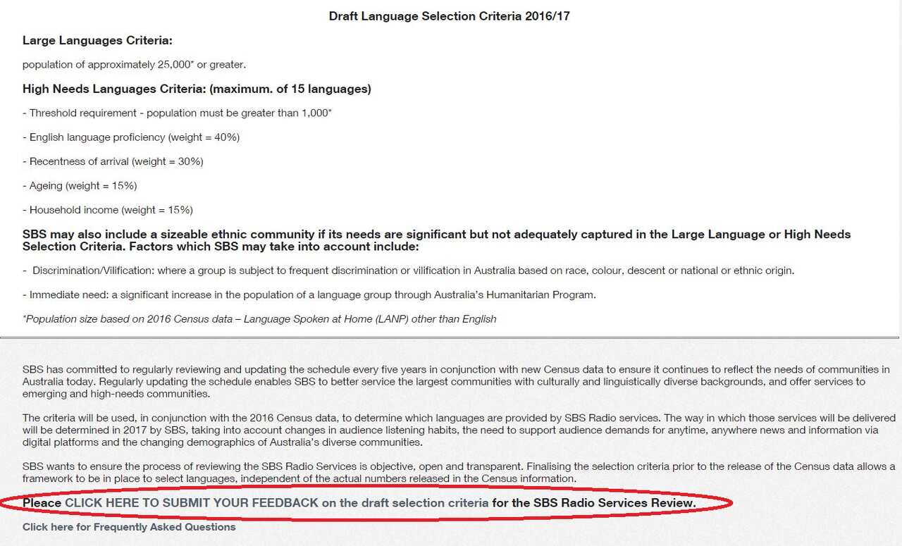 SBS Radio opens public consultations for review.