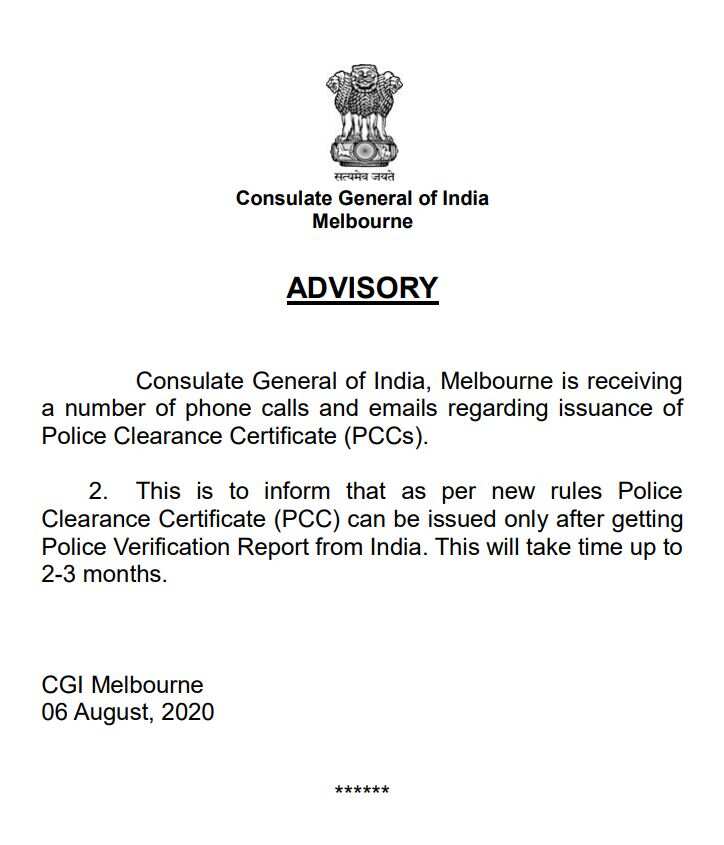 A significant delay in obtaining the Indian Police Clearance Certificate (PCC) has been reported