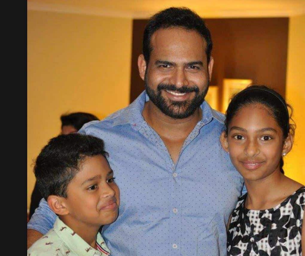 Arnav Varkula with his family.