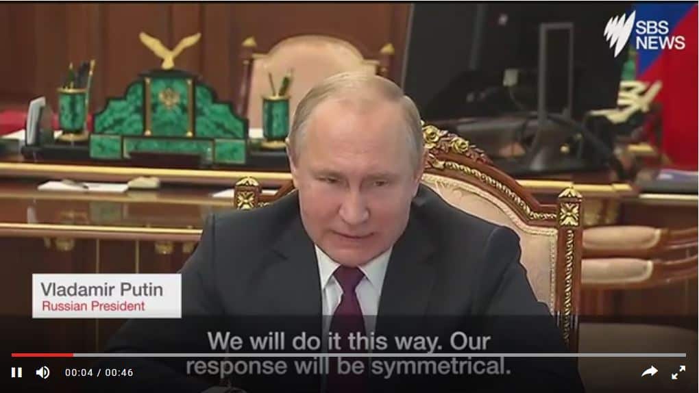 Russia vowed Saturday to develop "new types of weapons" as it suspended a Cold War-era nuclear missile treaty with the United States.