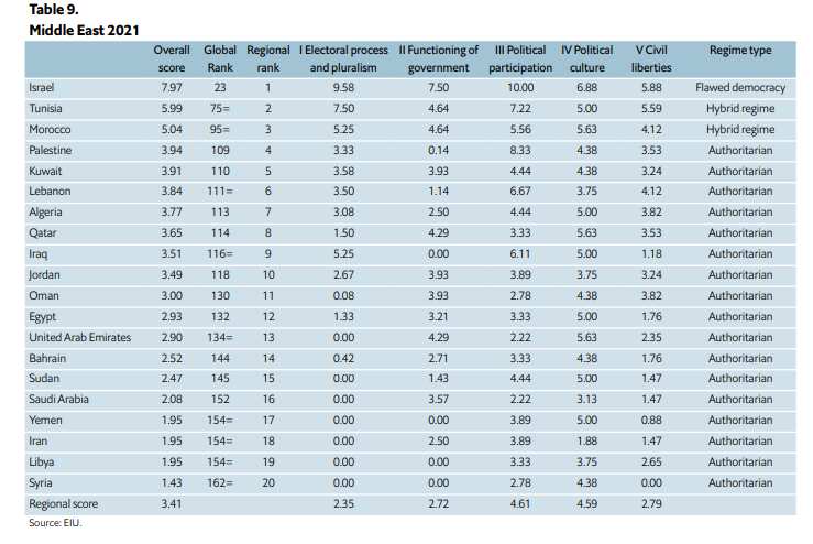 Democracy Index Report 2021