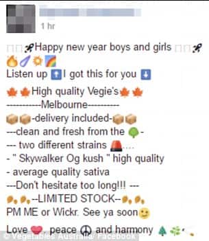 Capture d'écran groupe Facebook 'Vegetables Australia'