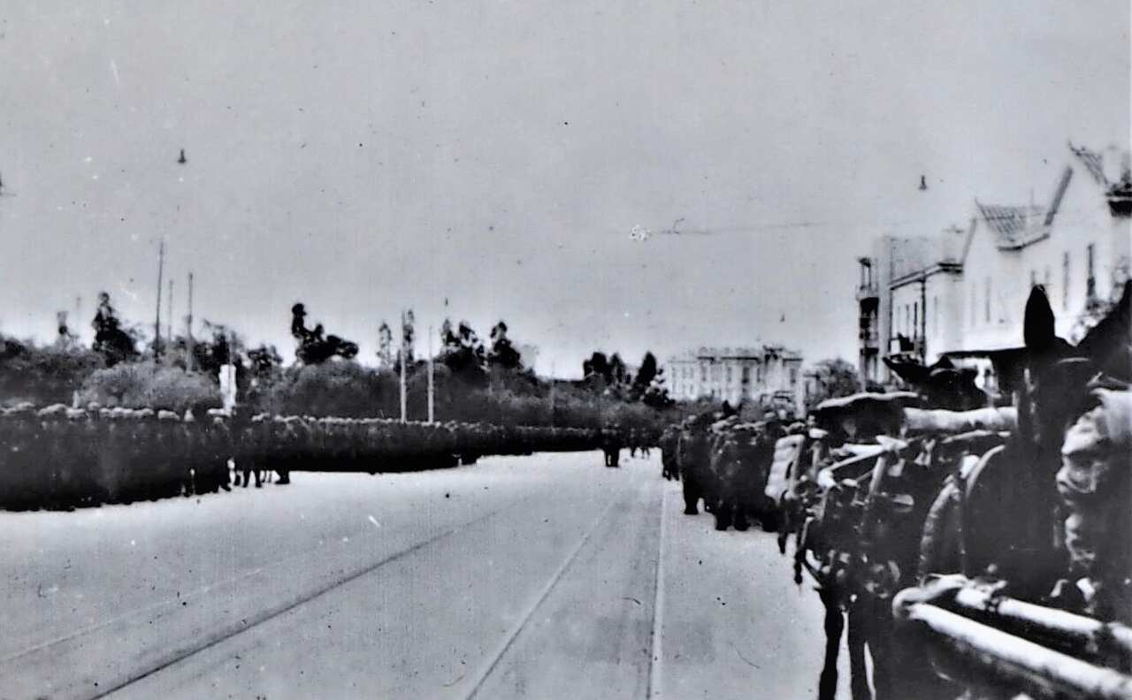 German soldier’s photograph of German troops entering Athens, April 1941.