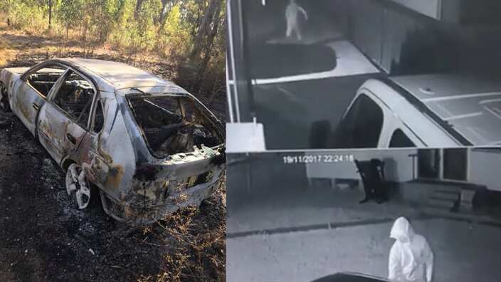 Stolen car burnt and dumped near Blacktown, NSW.