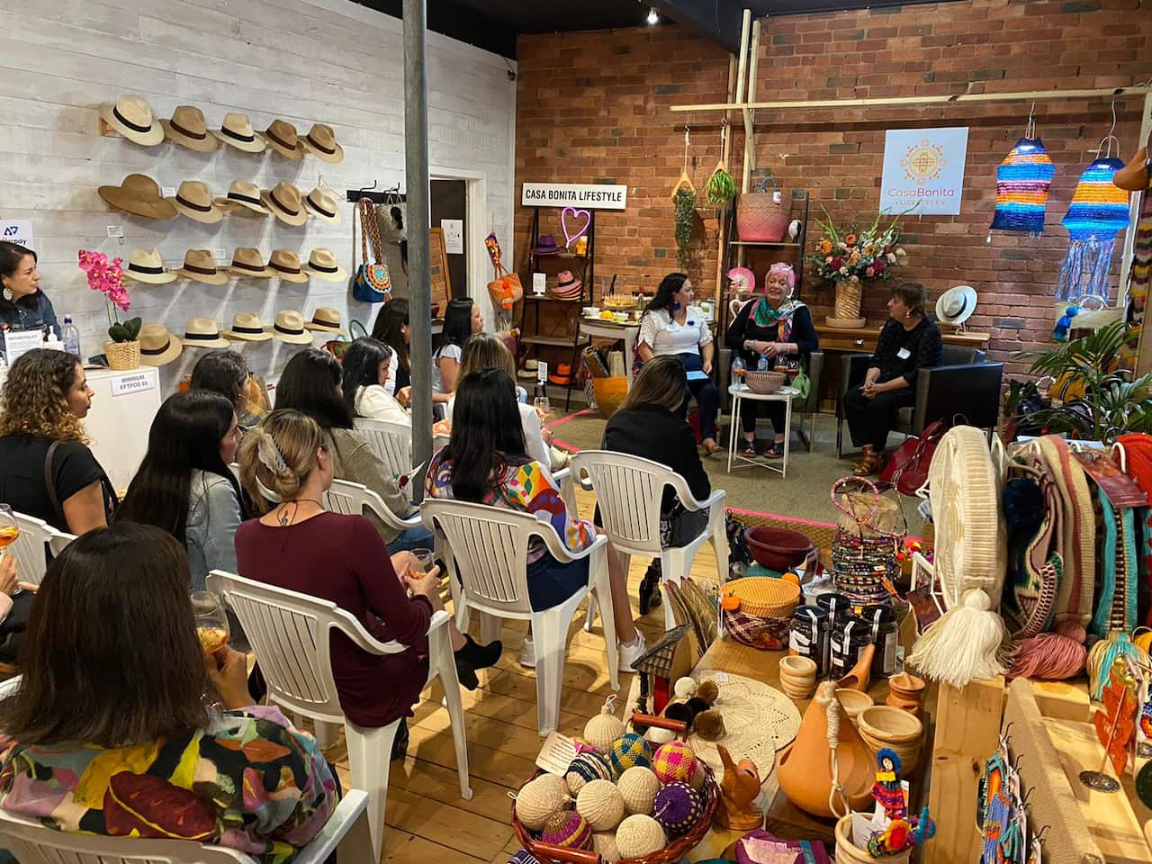 Women attending a bussiness chat at Casa Bonita in Melbourne
