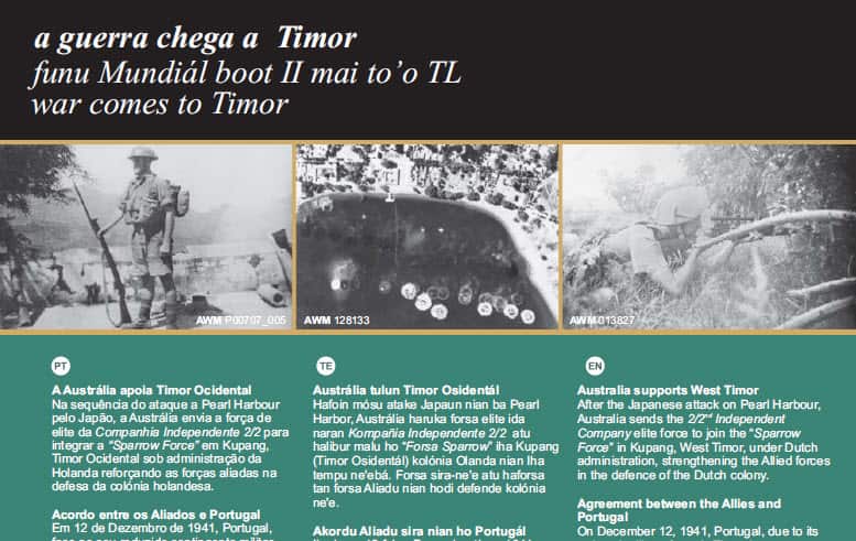 Catálogo do Memorial de Dare sobre a invasão japonesa a Timor.