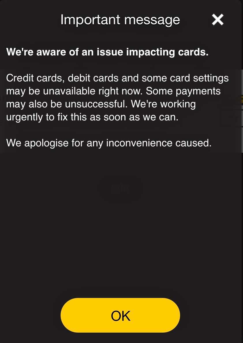 CBA APP SERVICES UNAVAILABLE