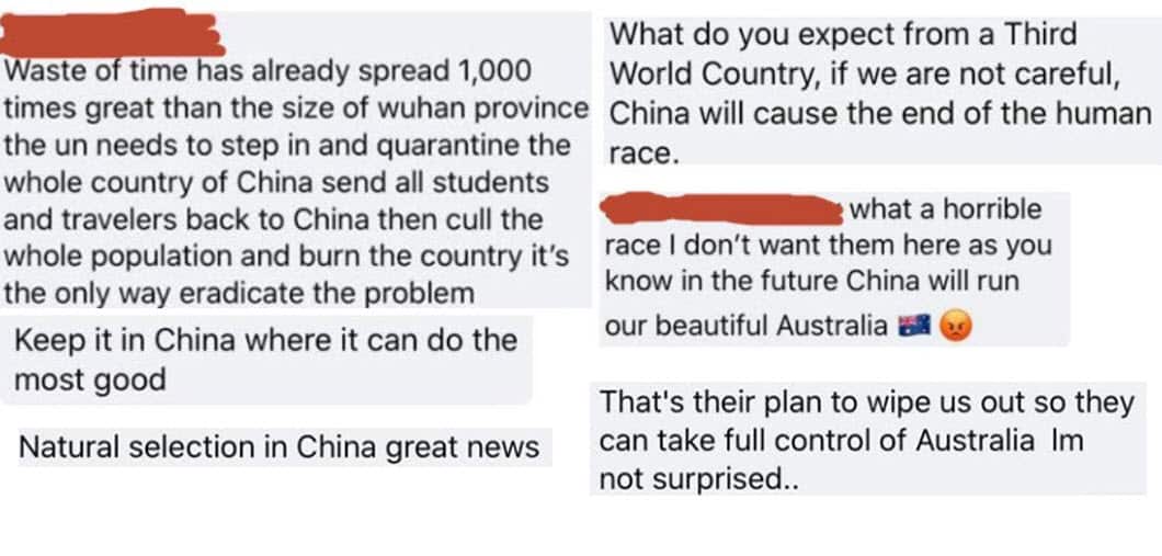 Grace has been collecting screenshots of anti-Asian online comments 