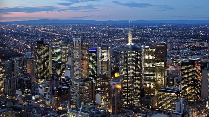 Melbourne CBD as viewed from the Eureka Skydeck