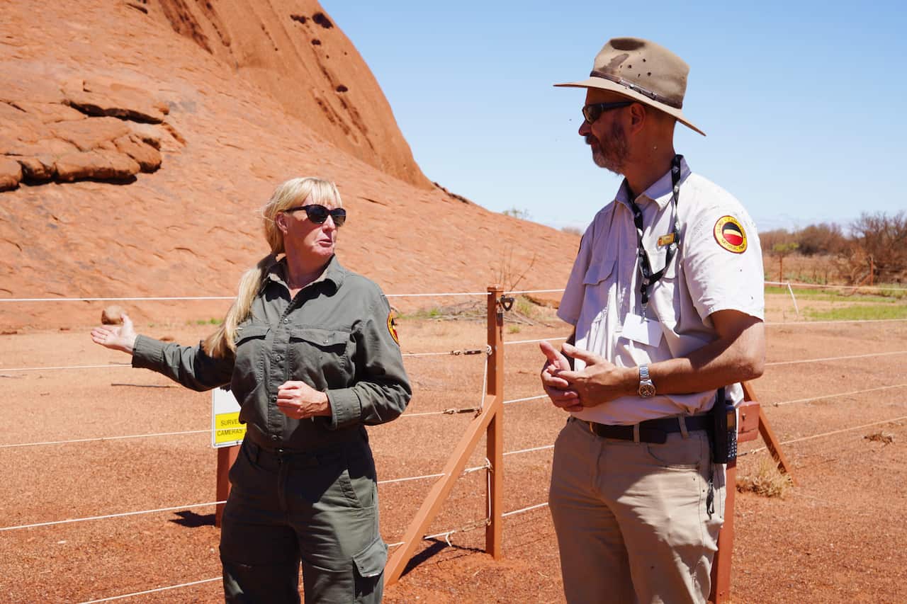 Park ranger Lynda Wright and operations manager Steve Baldwin.