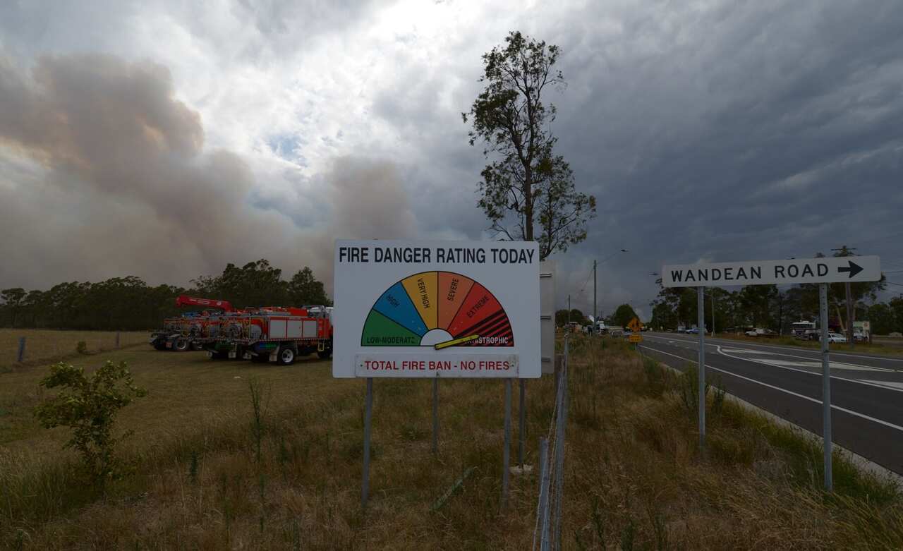 A fire danger rating sign on the NSW south coast in 2013 