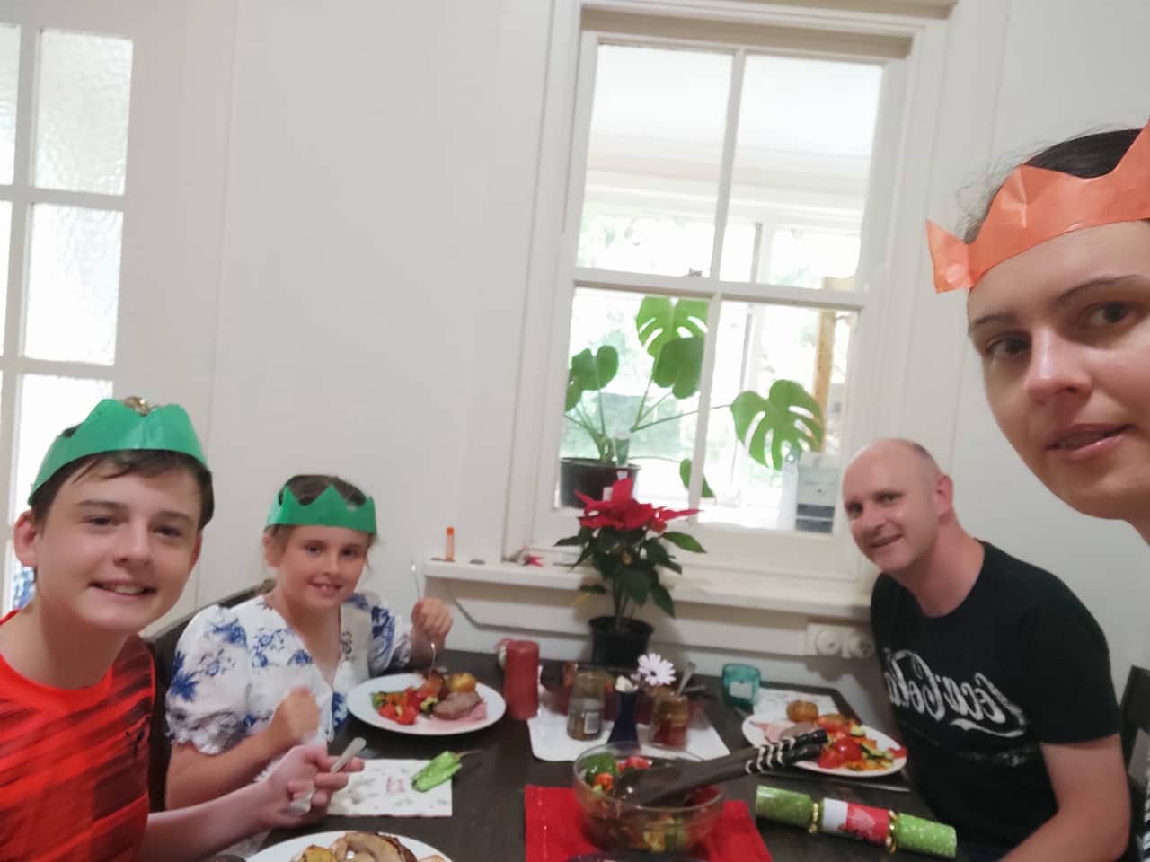 Elizabeth Mitchell with husband Andrew, son, James, and daughter, Christina.