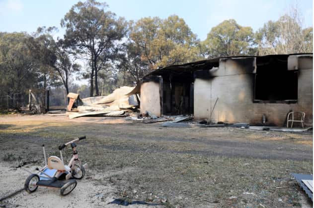 A property is destroyed by fire near Colo Heights. AAP