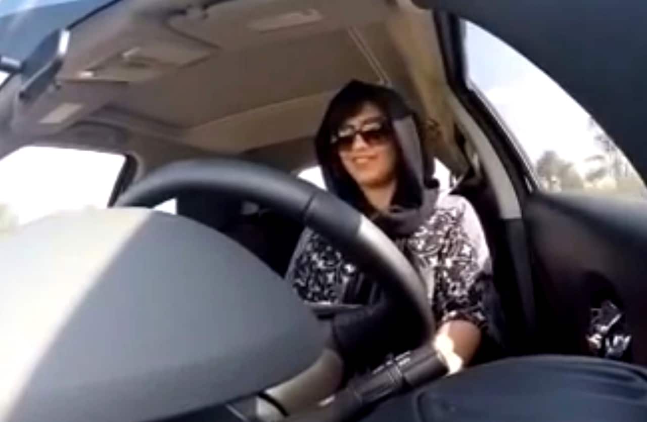 Loujain al-Hathloul drives towards the United Arab Emirates-Saudi Arabia border before her arrest.