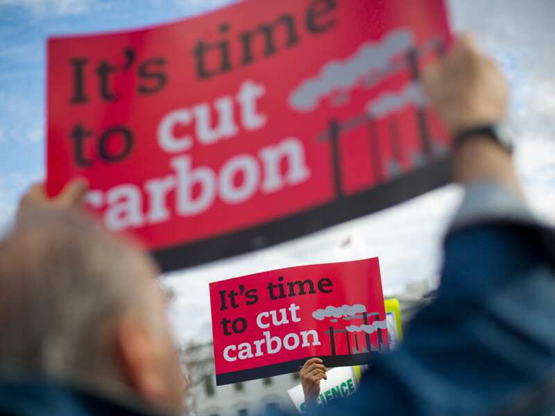 Protesters against Donald Trump's Energy Independence Executive order