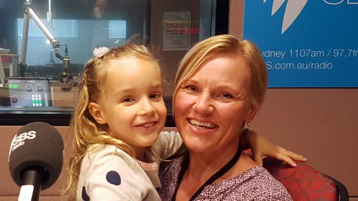 Cecilie Myhre og datteren