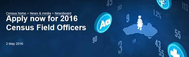 Apply now for 2016 Census Field Officers