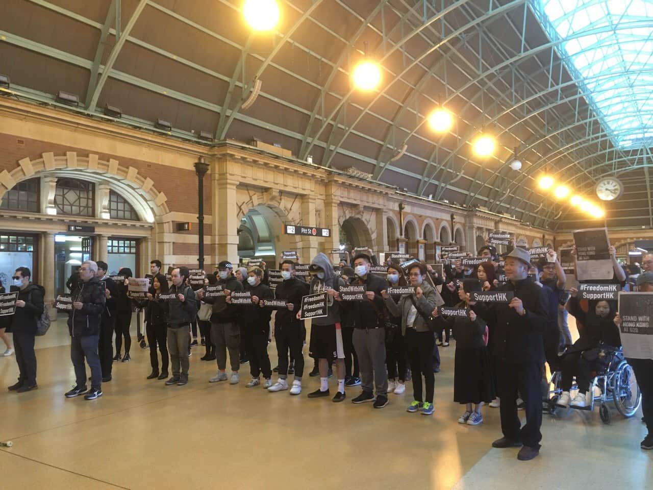 Flash rally at Central Station on 30 Jun 2019. (Supplied)