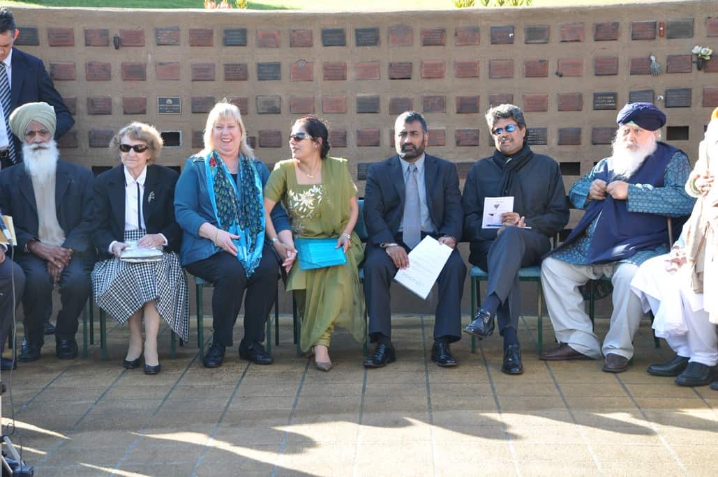 The ceremony in Warrnambool when Pooran's ashes were handed to grand nephew Harmel Uppal and cricket great Kapil Dev