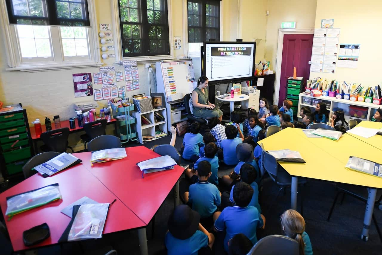 Students in class at school in Melbourne (AAP)