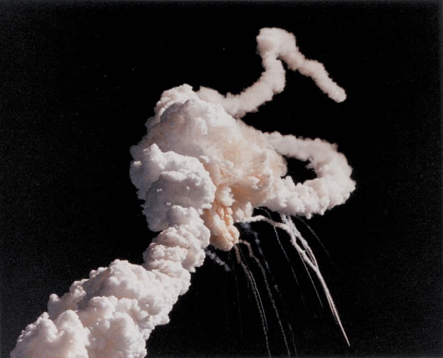 The Challenger explosion 