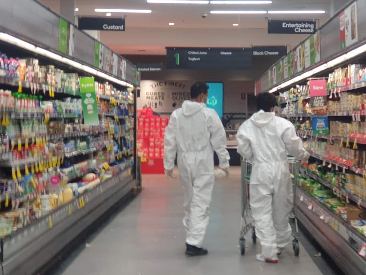 Supermarket goes through cleaning and sanitisation after visited by a Covid-positive customer.