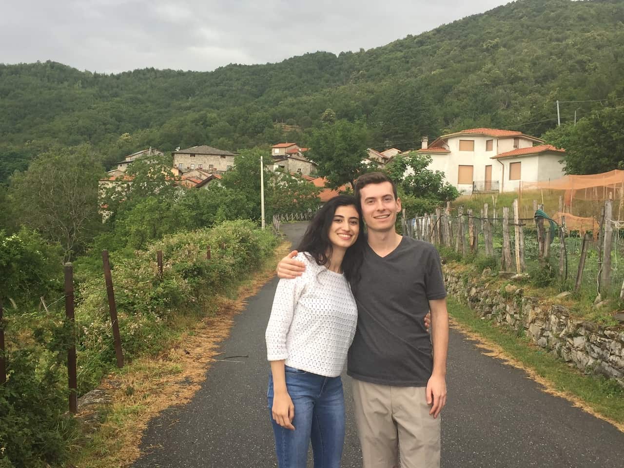 "My cousin Fabiola and I at our grandparents’ village (my Nonno’s village of Apella) in 2019"