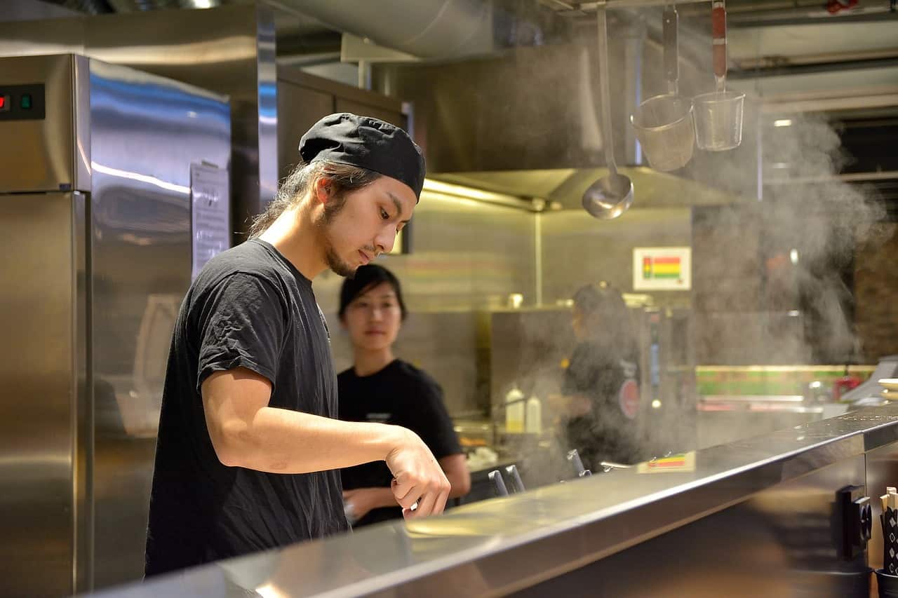 Image of restaurant workers in a kitchen